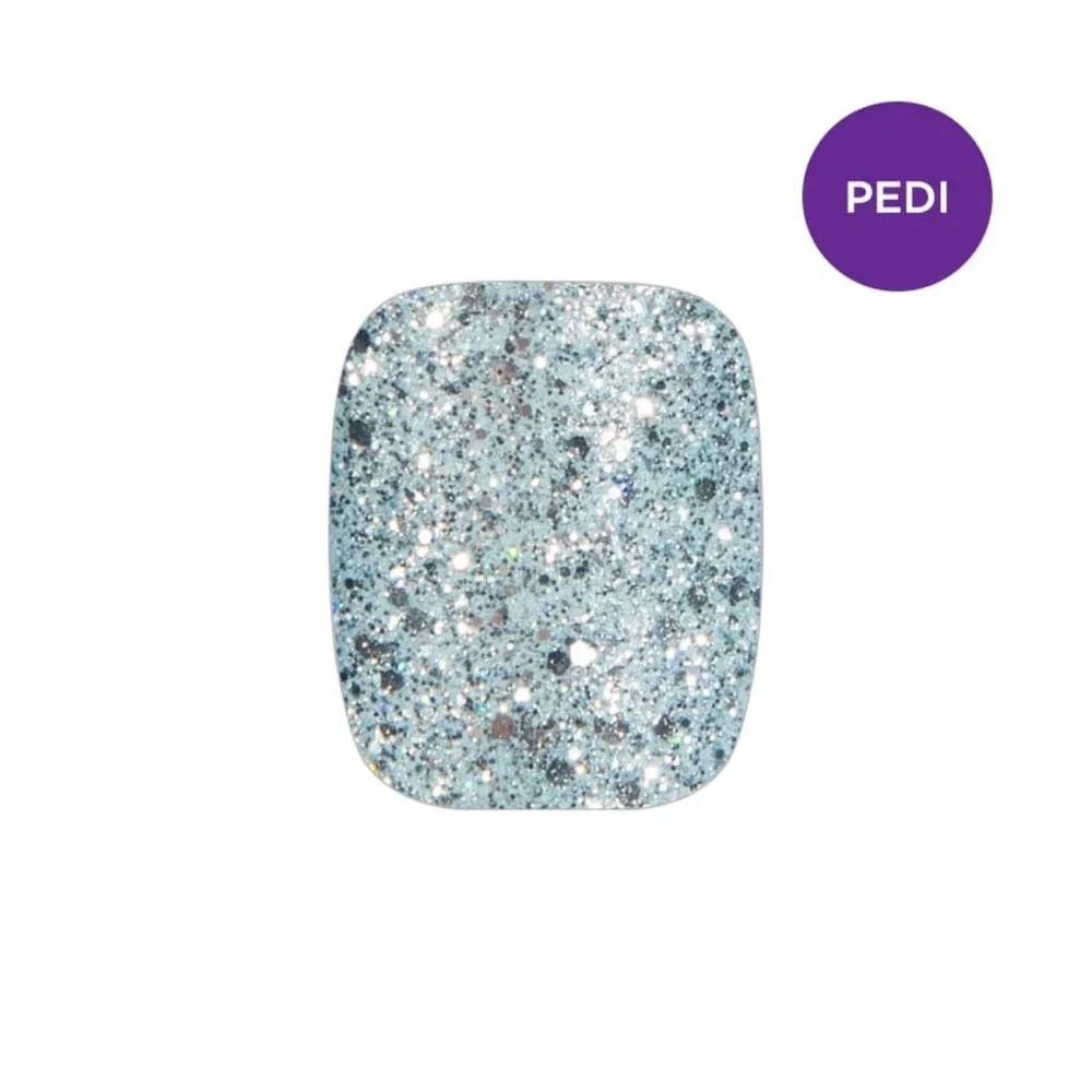 *Retired* Color Street: Deep Ocean (Pedicure) | Light Blue Glitter Winter Silver - Picture 6 of 8